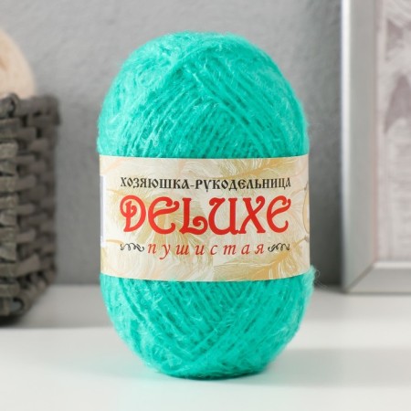 Knitting yarn "Deluxe" 100% polypropylene 140m/50g set 2 pcs - green-1
