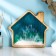 The copyrightor with epoxy food resin "House" ADELICA, 19 × 21 cm, whole cedar, Mix drawing