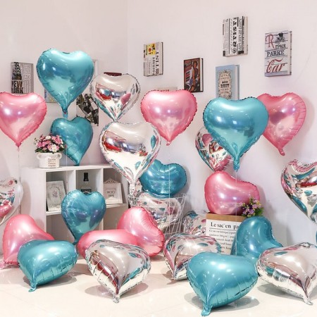 Foil ball 18 "heart", pink color-1