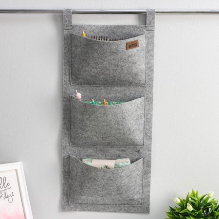 Organizer for storing the suspended Classic, 3 pockets, 31 × 67 cm, color gray mix