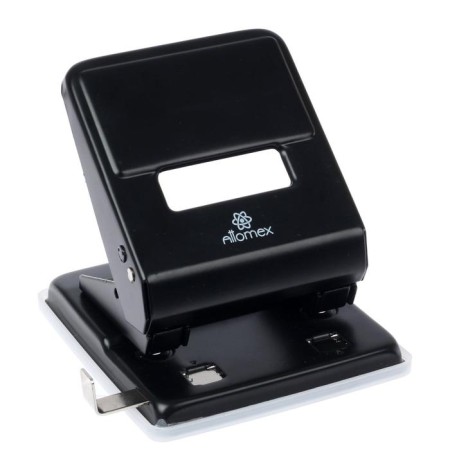 Metal hole punch 45 sheets, Attomex, with a ruler, black