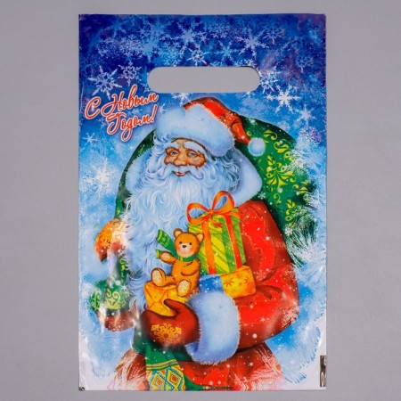Polyethylene packet "New Year's snowstorm" with a cut -off pen, 20 x 30 cm, 30 μm