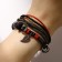 Bracelet leather “leaf” carved, 6 threads, colored, d = 5 cm