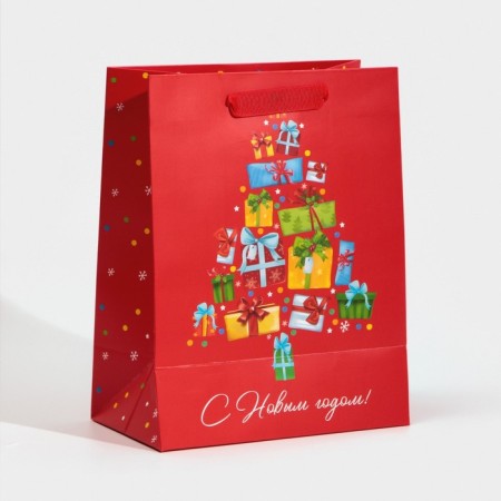 Laminated vertical “Gift” package, MS 18 x 23 x 10 cm, New Year-2