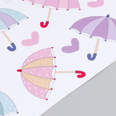 Sticker Plastic Interior color "Umbrella and hearts" 30x90 cm-2