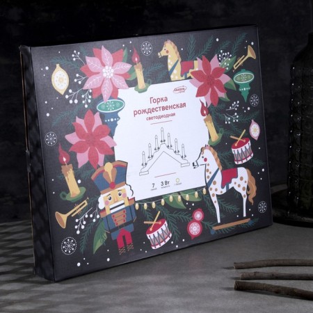 LED figure "Christmas hill" 39 × 29 × 4.5 cm, wood, 220 V, glow warm white-2