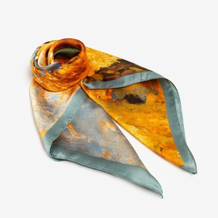 Women's handkerchief minku orange color, rr 70*70 cm