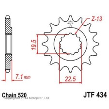 Leading star JT SPROCKETS JTF434-16, chain 520, 16 teeth