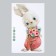 Sticker Plastic Interior color "Bunny in the jumpsuit, with a bouquet" 40x60 cm