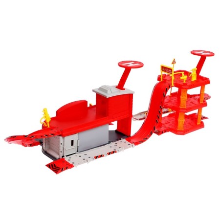 Parking "Fire Station", with metal machines and helicopter-15