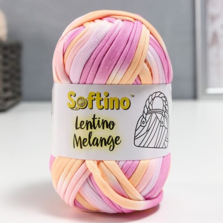 Knitted yarn 95% cotton, 5% elastan "Lentino melange" 100 g 30 m color 7