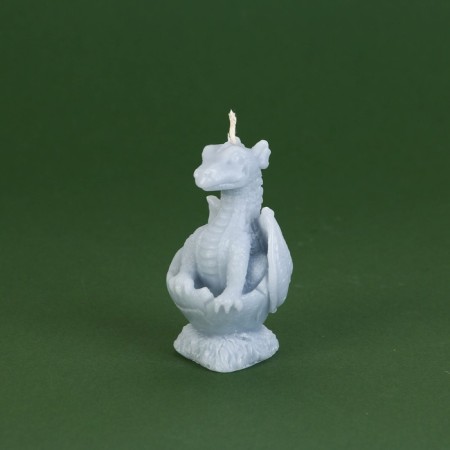 Interior curly candle "Dragon", gray, without aroma-1