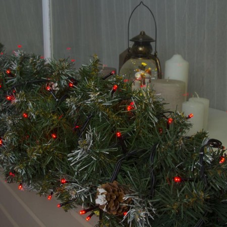 Garland "thread" 20 m, IP44, dark thread, 200 LED, red glow, 8 modes, 220 V-2