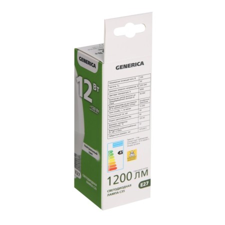LED LED Generica C35, 12 W, candle, 4000 K, E27, 230 V, LL-C35-12-230-40-E27-G-1