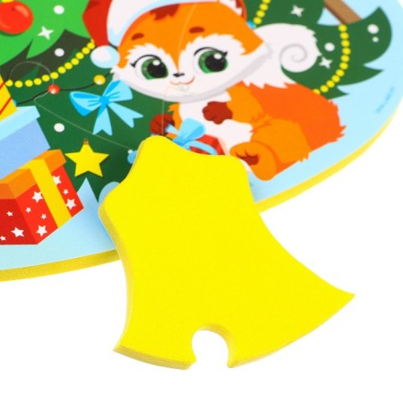Maxi - puzzles toy for playing in the bathtub "New Year tree", 7 details, EVA-4