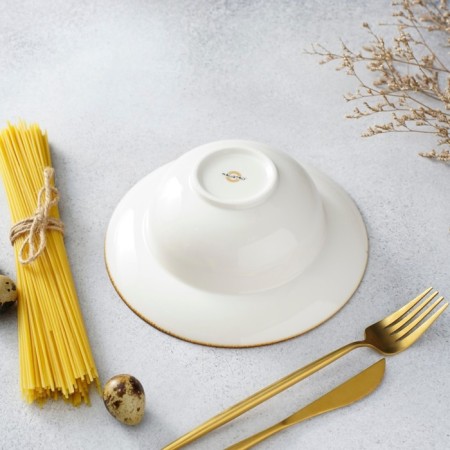 Porcelain plate for Magistro paste "Cerera", 400 ml, D = 19.5 cm, Orange color-4