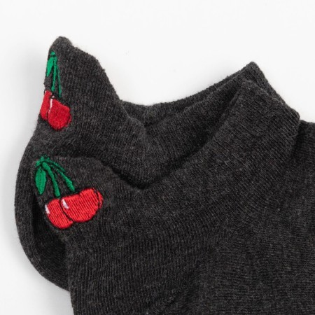 Women's socks shortened minku "Cherry", color graphite, size 36-39 (23-25 ​​cm)-1