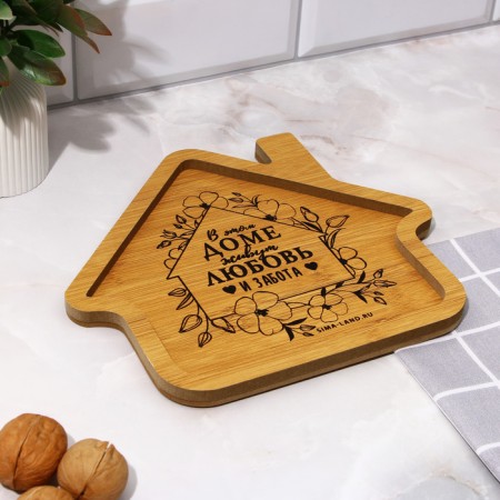 Menzhitsa, set 2 pcs., Tree “Dishes: home little things”, house 24x21 cm., Mena Zhnitsa 40x12.3 cm.-2