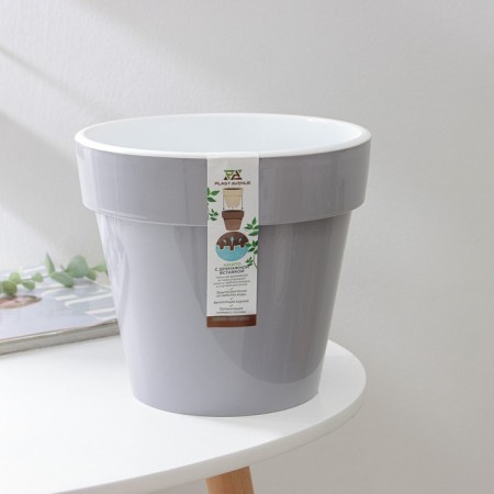 Kashpo for flowers with an insert "Porto", 3.5 l, color gray color-3