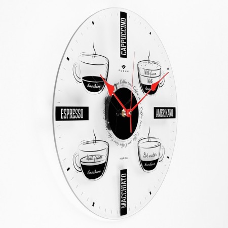 Wall clock, interior: kitchen, Coffee Time, silent, d-34 cm-1