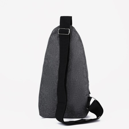 Male sling bag from textiles, gray color-4
