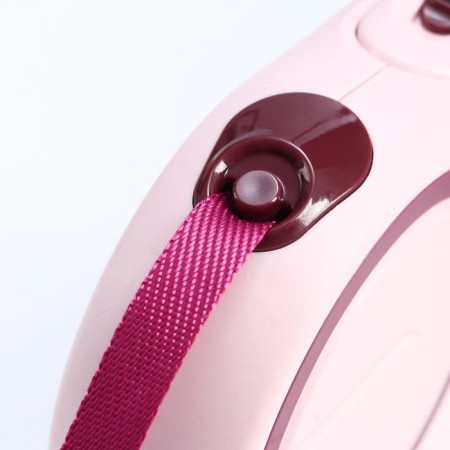 Roulette with a system of effective twisting a leash, 5 m, up to 20 kg, pink-burgundy-5