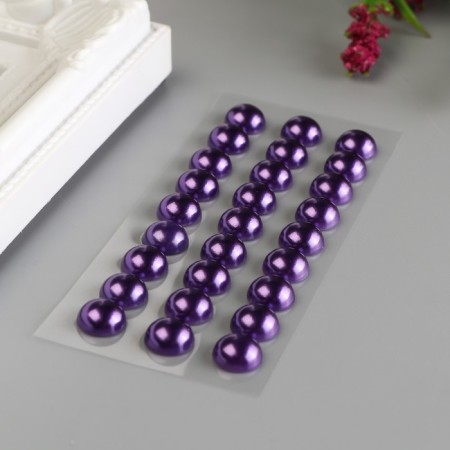 Decorative stickers "Pearls" 1 cm, 27 pcs, purple-1