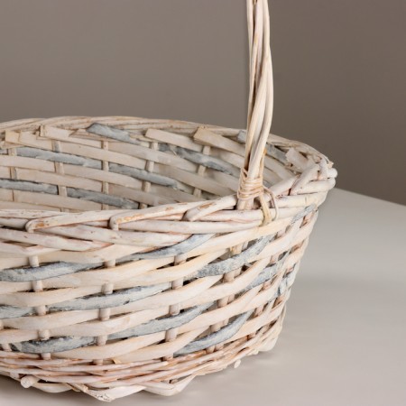 Wicker basket, d30x12xh30 cm, white, willow-1