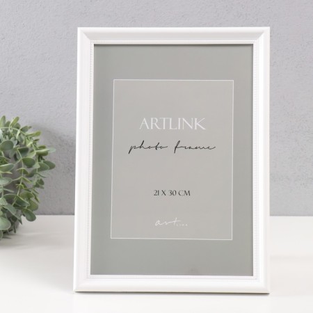 Photo frame Plastic "Gala" 21x30 cm, white (plastic screen)
