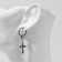 Piercing in the ear "Ring" Cross, d = 12 mm, color black silver