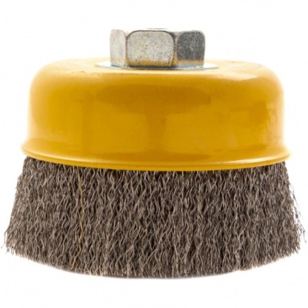 Denzel Ushm brush, 100 mm, M14, cup, twisted stainless wire 0.3 mm-2