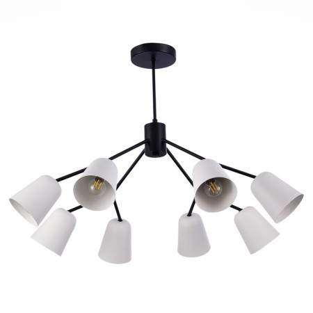 Ceiling EVOLUCE lamp. Sle155942-08. Mario. 8x40 watts, E14, 79x79x54 cm, black color-3