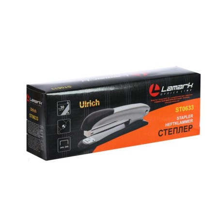 Stapler No. 24/6 and 26/6 Lamark Ulrich, black, metal case, built -in anti -stepler, bracket indicator, up to 20 sheets-4