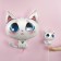 Foil ball 15 "Mini-Figure" Kitten ", white