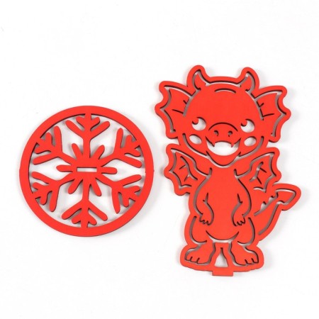 Figure on the stand "Dragon" red 13x8.5cm (set 2 parts)-3