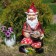 Garden figure "Dwarf with fly agaric" 26x35x69cm