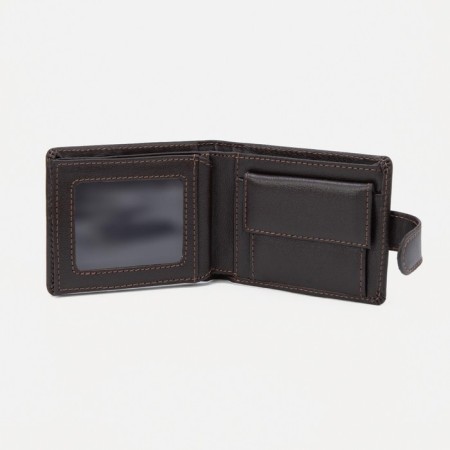 Male purse on the button, brown color-3