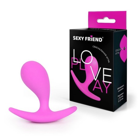 Anal plug Love Play, prostate massager, Soft Touch Silicone, 22 x 55 mm, pink