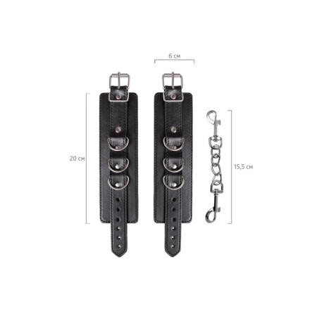 Handcuffs Anonymo #0103, PU Skin, Black-2