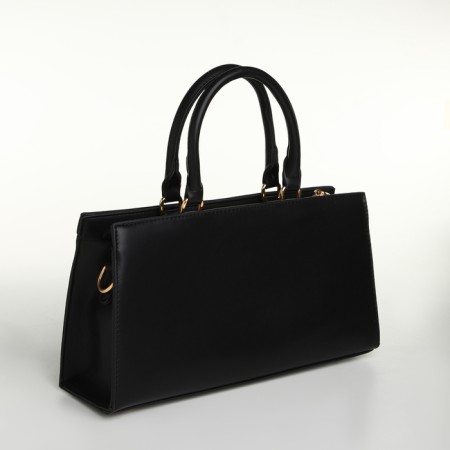 Women's bag with lightning, textura, average size, black color-1