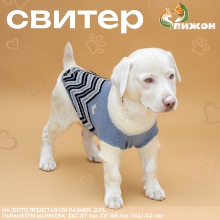 Sweater "Wave", L (DS 29, Osh 29, OG 29-49 cm), Blue