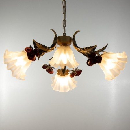 Rosetta chandelier 4he27 40w beige 65x65x28-88cm Bayerlux-1