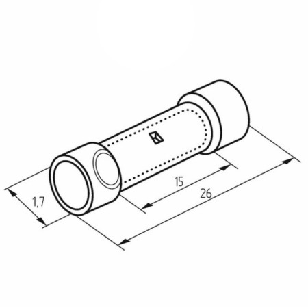 Connective sleeve isolated L-26 mm 0.5-1.5 mm² (GSI 1.5/GSI 0.5-1.5) Red Rexant 10806-1