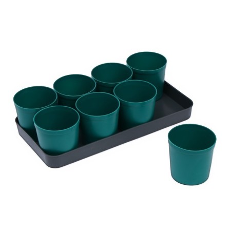 Set for seedlings: glasses of 500 ml (8 pcs), pan 40 × 20 cm, color mix, Greengo-8