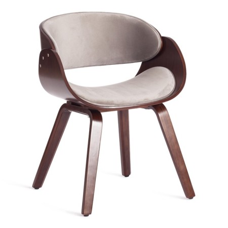 Lando chair (Mod, 8036) wood / fabric, nut / gray 59x53x75 cm-1