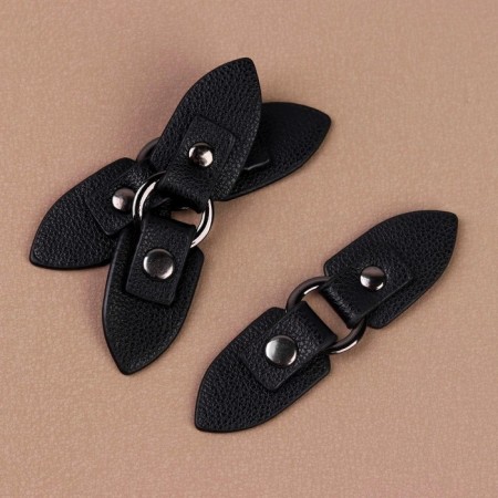Cleaner fastener, with a button, 10.5 × 2.6 cm, 3 pcs, black color