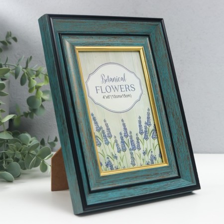Photo frame plastic 10x15 cm "Norway" Blue, black stroke 21.7x16.8 cm-1