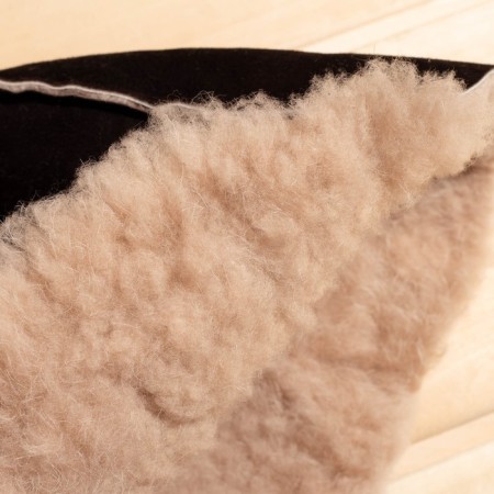 Bath cap from the "premium" sheepskino straight seam, brown-3