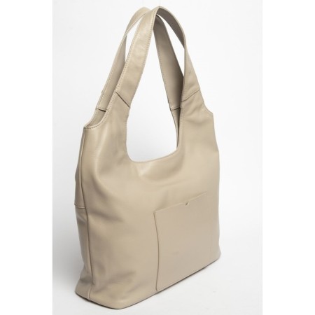 Sobo bag female, genuine leather, ludor beige, 39x13x27 cm-1