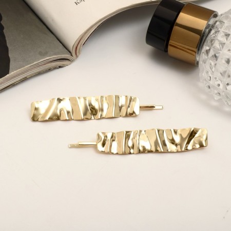 Invisibility for hair "Style" (set 2 pcs) straight, 6 cm, gold